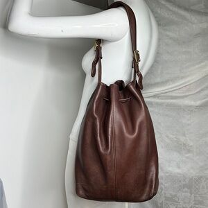 RARE Vintage COACH Legacy Large Brown 9166 Drawstring Bucket Shoulder Bag